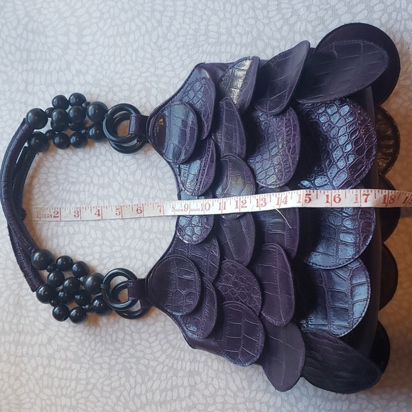 GAL Purple Faux Leather Circle Vegan Handbag - Picture 6 of 11